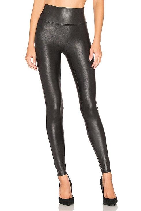 SPANX Pants - Spanx Sleek Faux Leather Leggings Small Black Slim Edgy Going Out Party Minimal
